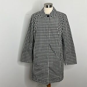 TALBOTS Checkered Gingham Print Raincoat Sz  10P